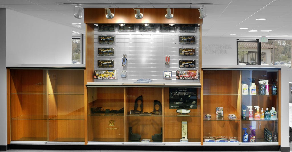 honda dealership display case