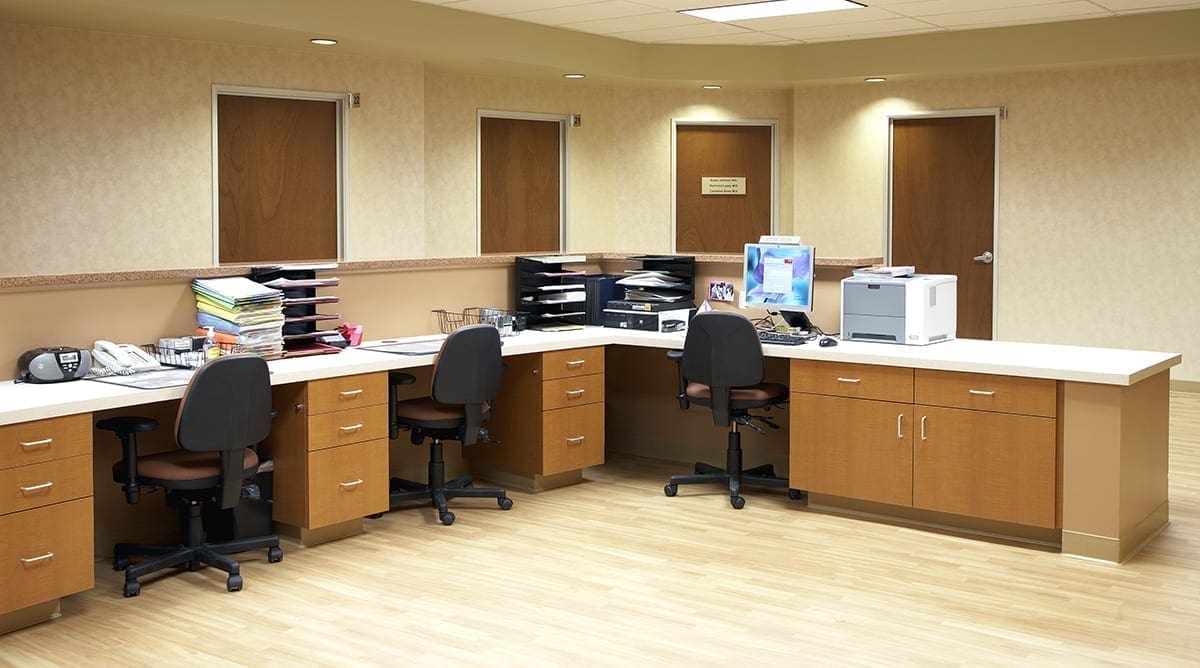 nurse station desks California Woodworking