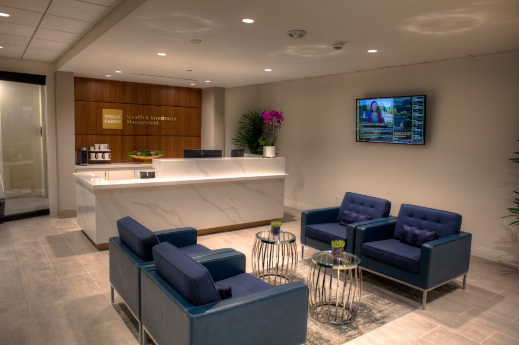 Image of Wells Fargo for Octane Design waiting room & reception desk